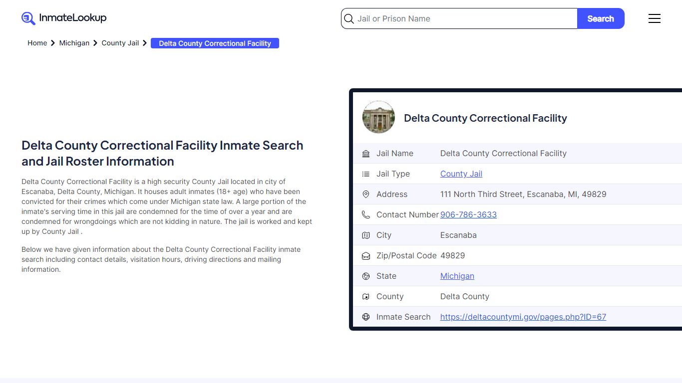 Delta County Correctional Facility Inmate Search, Jail Roster, Bookings ...